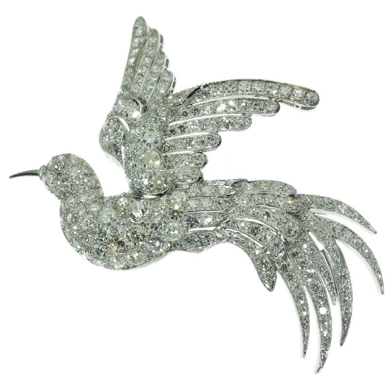 Estate diamond brooch from the fifties bird of paradise